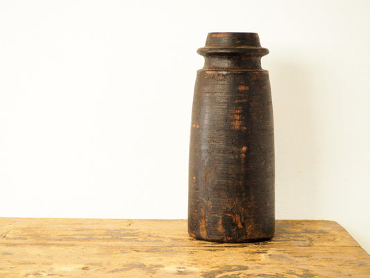 Antique Vintage Decorative Wooden Indian Milk Pot / Vase