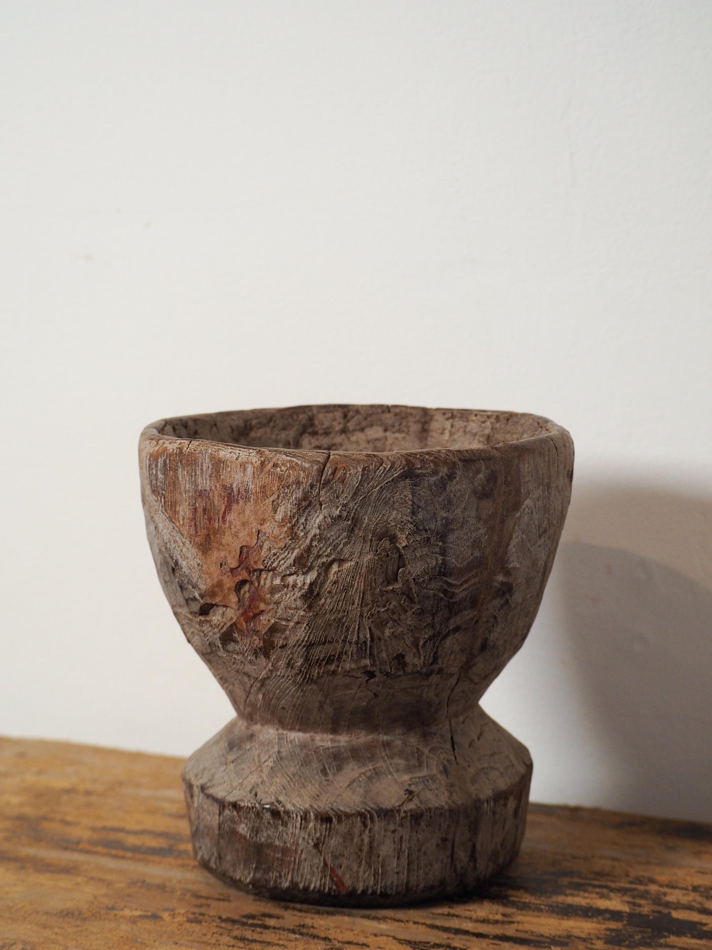 Vintage Antique Chunky Wooden Candle Holder / Indian Candle Block