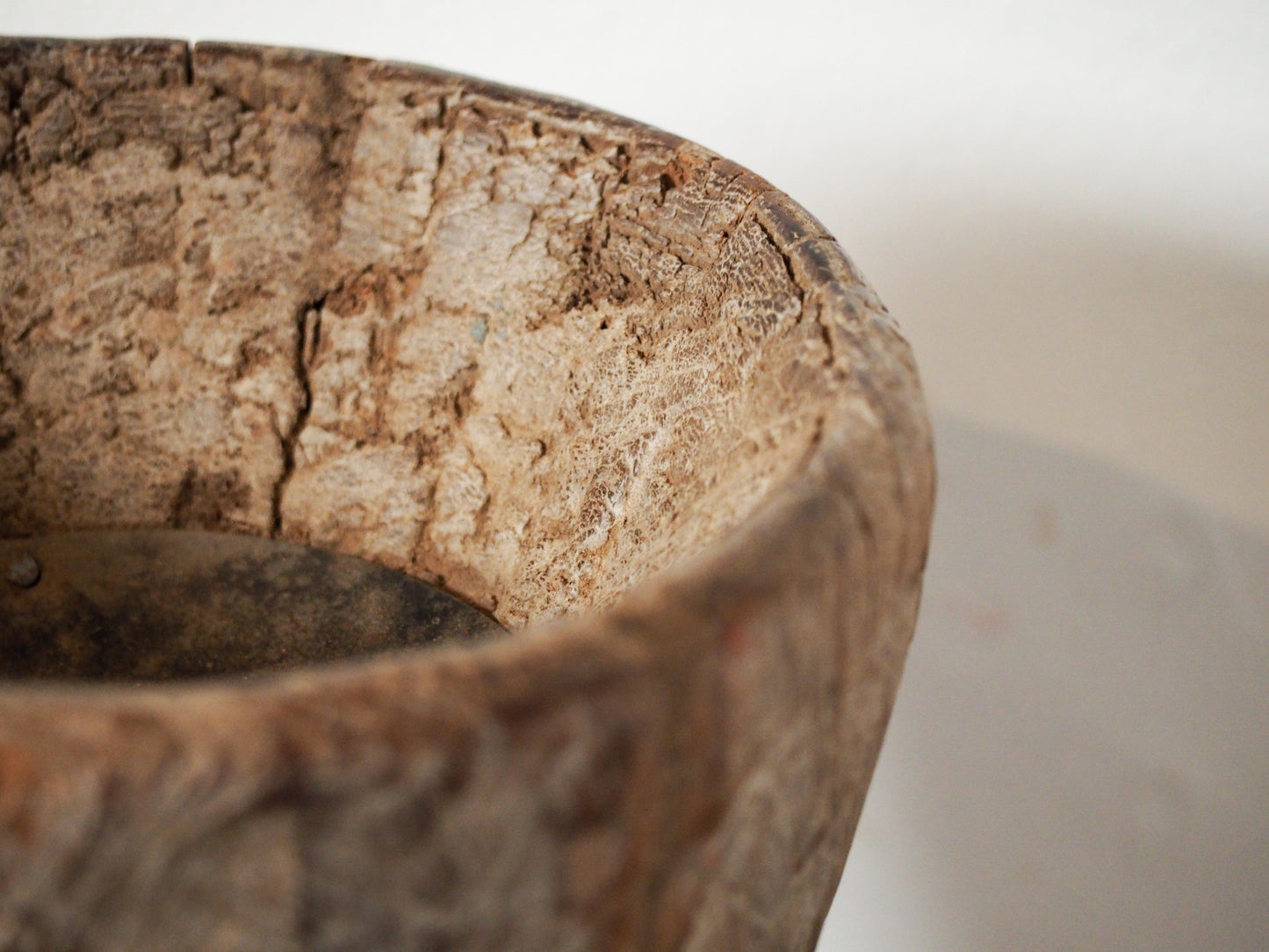 Vintage Antique Chunky Wooden Candle Holder / Indian Candle Block