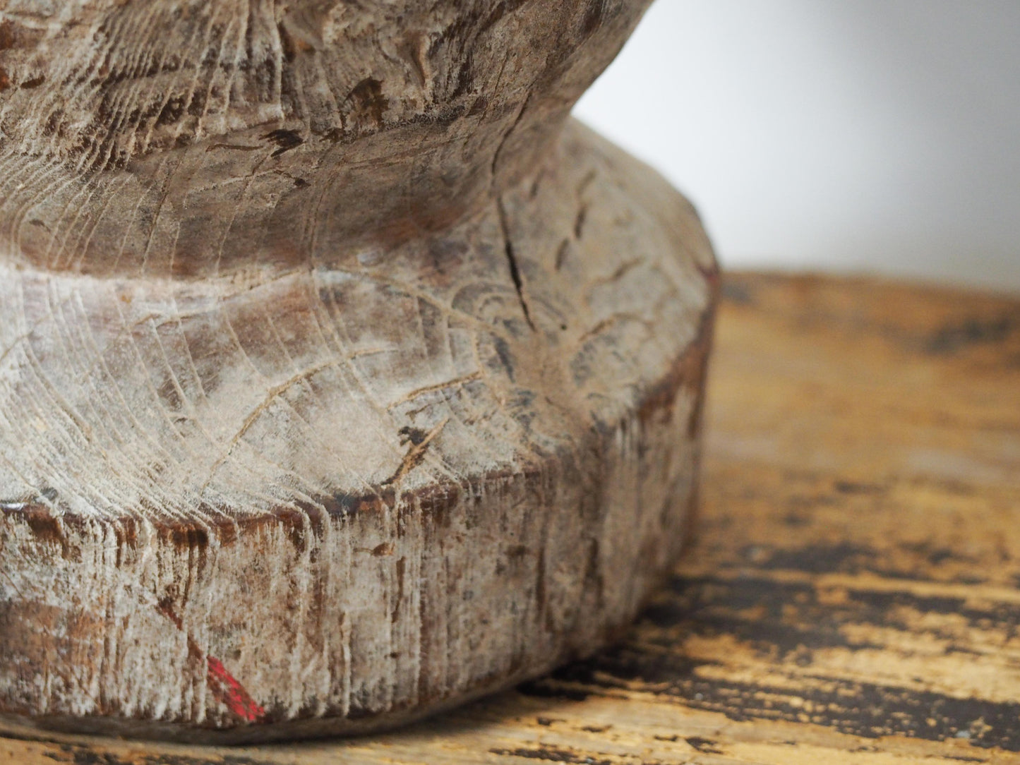 Vintage Antique Chunky Wooden Candle Holder / Indian Candle Block