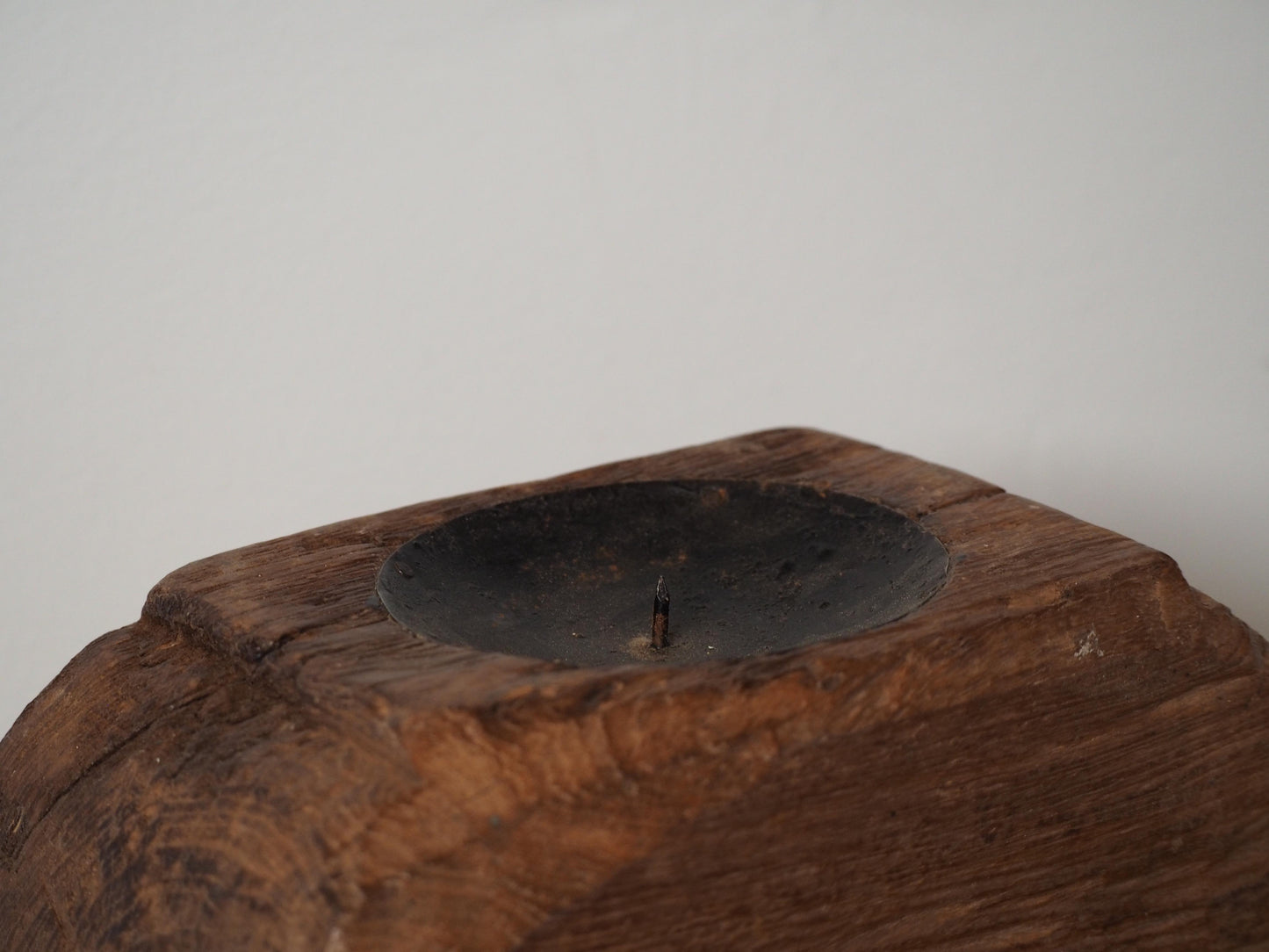 Vintage Antique Chunky Wooden Candle Holder / Indian Candle Block