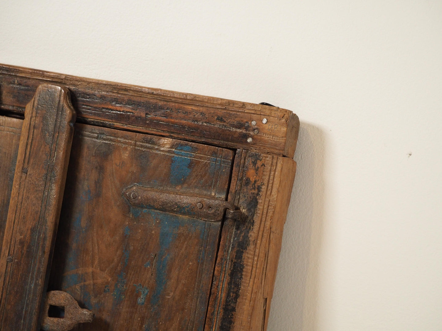 Antique Indian Teak Wood Rustic Shutter Window / Decorative Wall Art