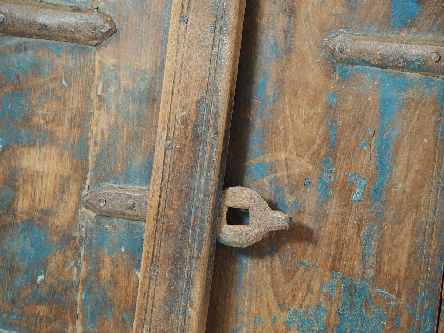 Antique Indian Teak Wood Rustic Shutter Window / Decorative Wall Art