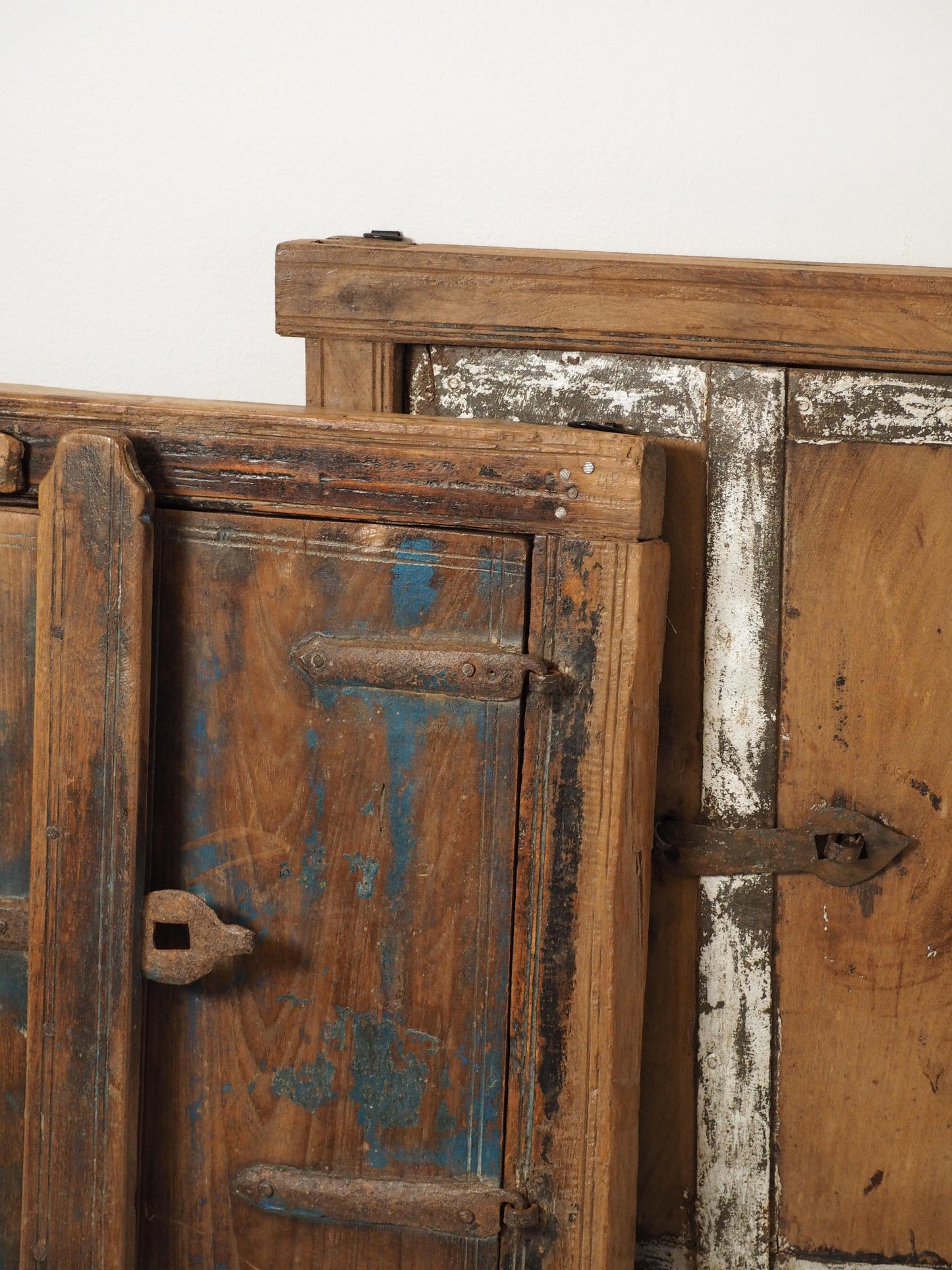 Antique Indian Teak Wood Rustic Shutter Window / Decorative Wall Art