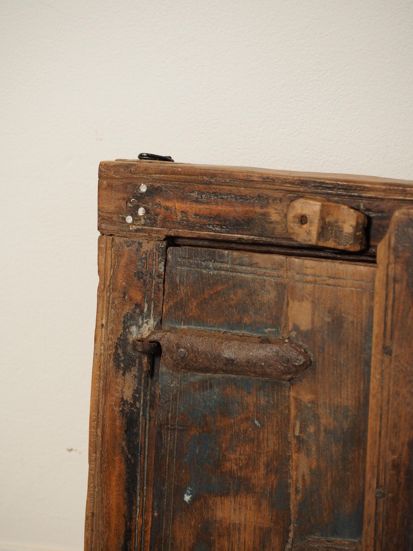 Antique Indian Teak Wood Rustic Shutter Window / Decorative Wall Art