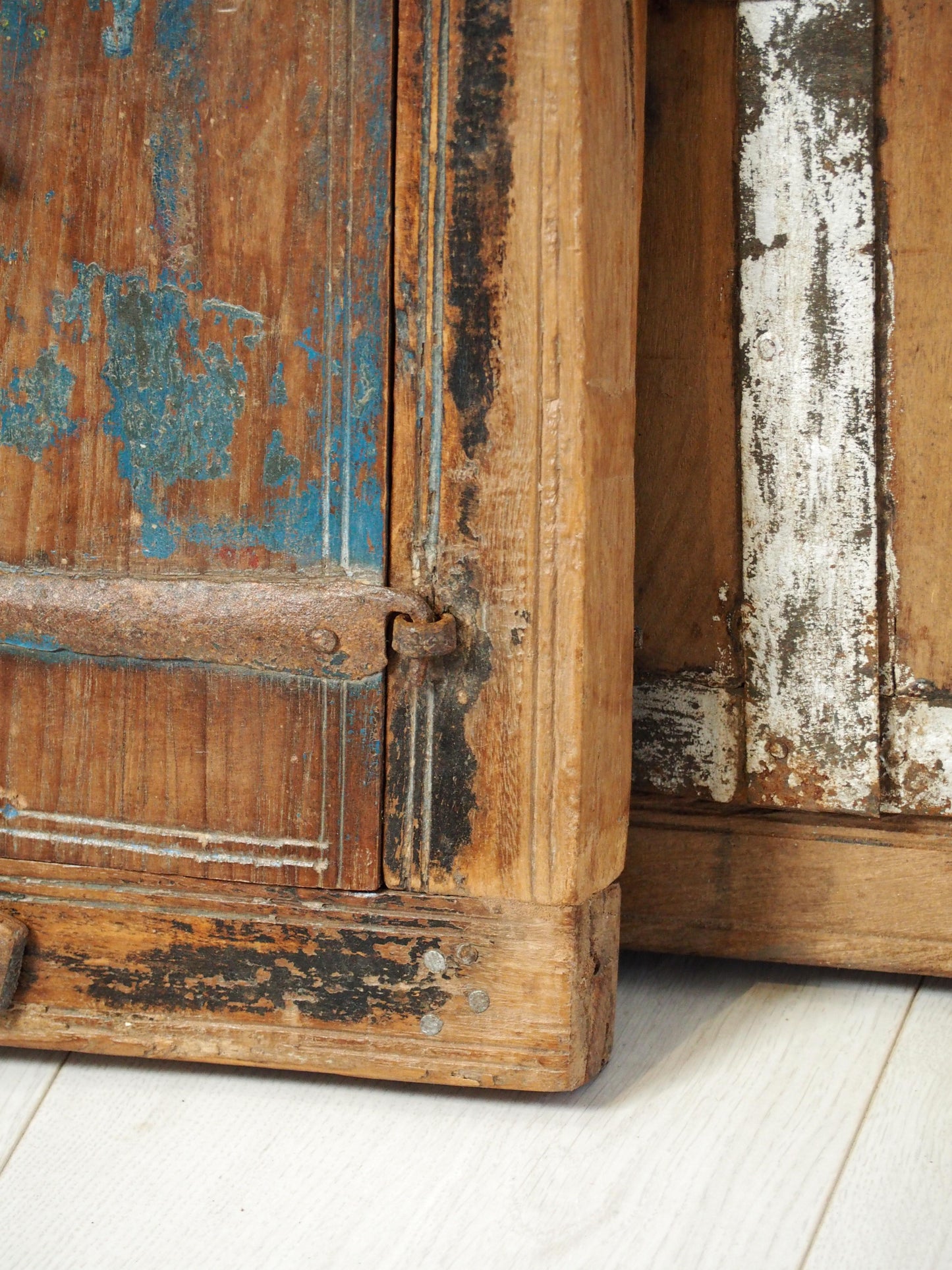 Antique Indian Teak Wood Rustic Shutter Window / Decorative Wall Art