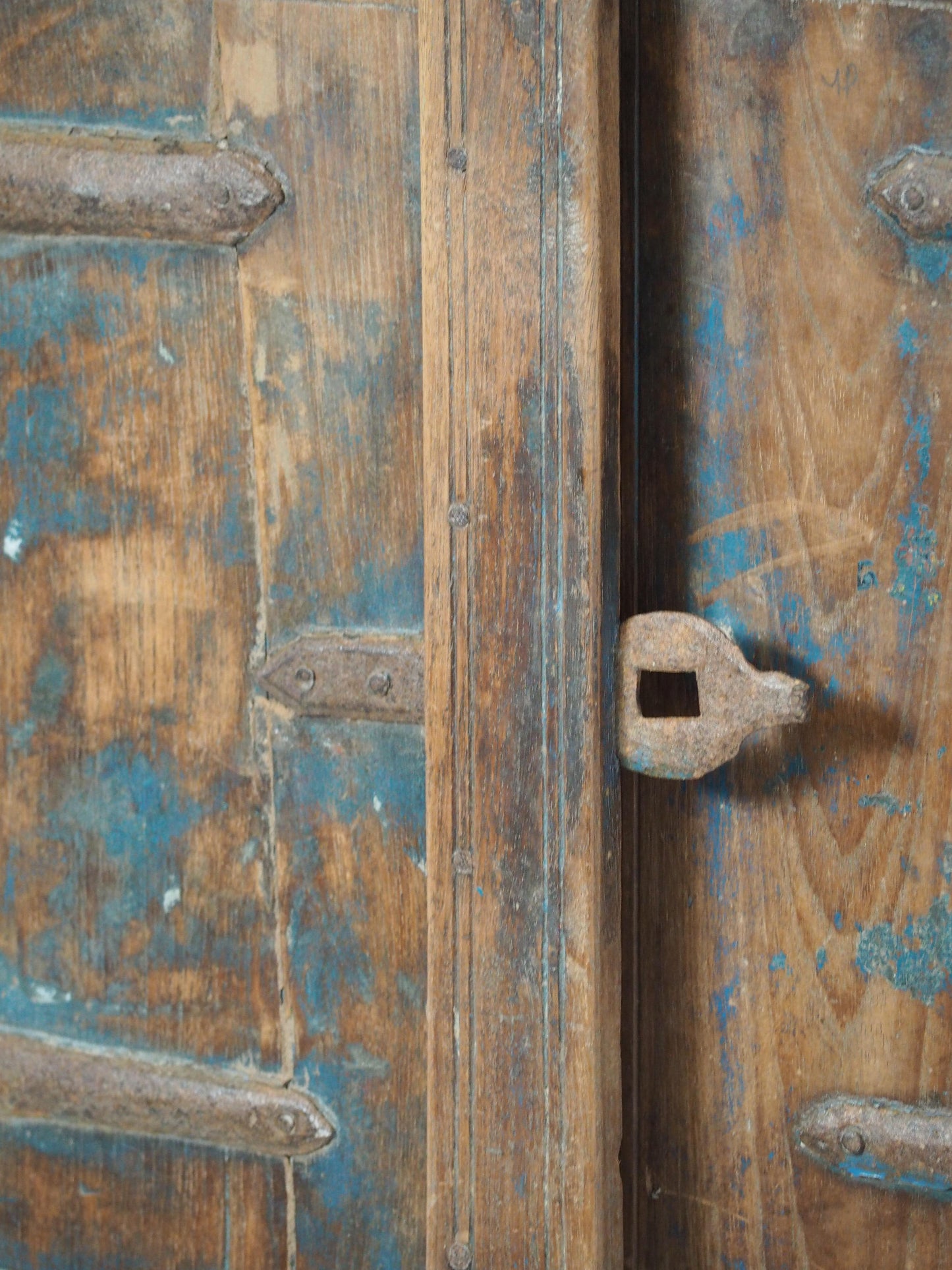 Antique Indian Teak Wood Rustic Shutter Window / Decorative Wall Art