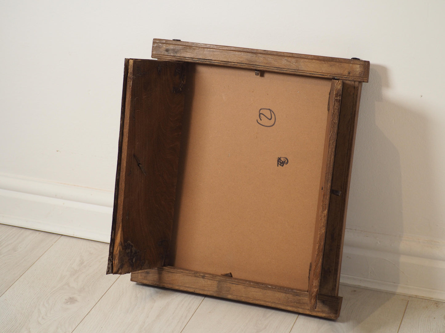 Antique Indian Teak Wood Rustic Shutter Window / Decorative Wall Art