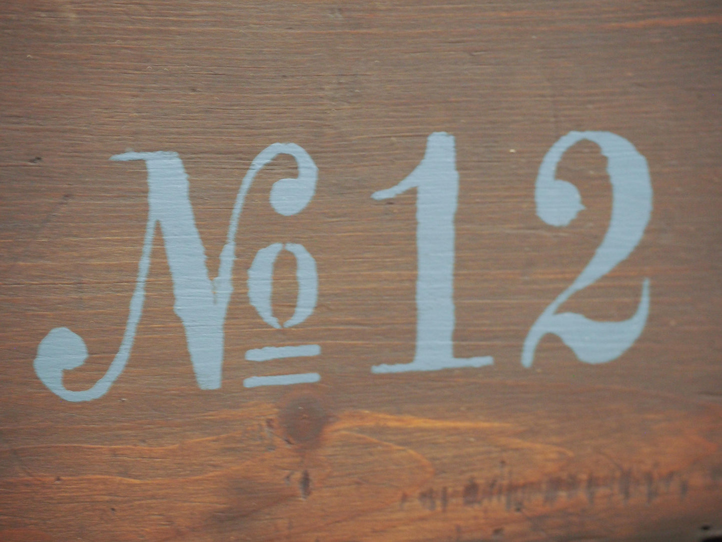 Vintage Wooden Box Featuring Hand-Painted 'No 12' / Old Rustic Storage Box