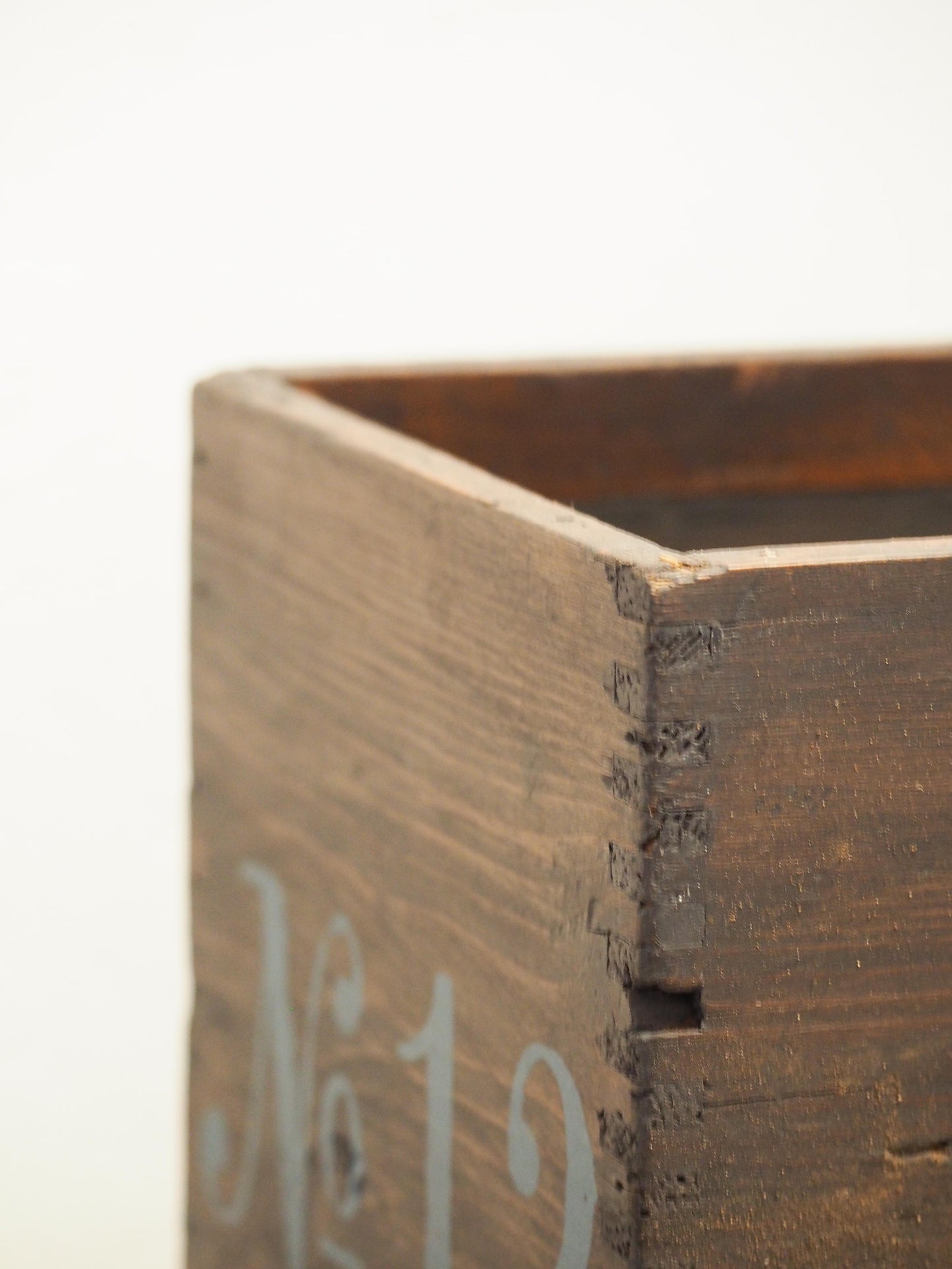 Vintage Wooden Box Featuring Hand-Painted 'No 12' / Old Rustic Storage Box