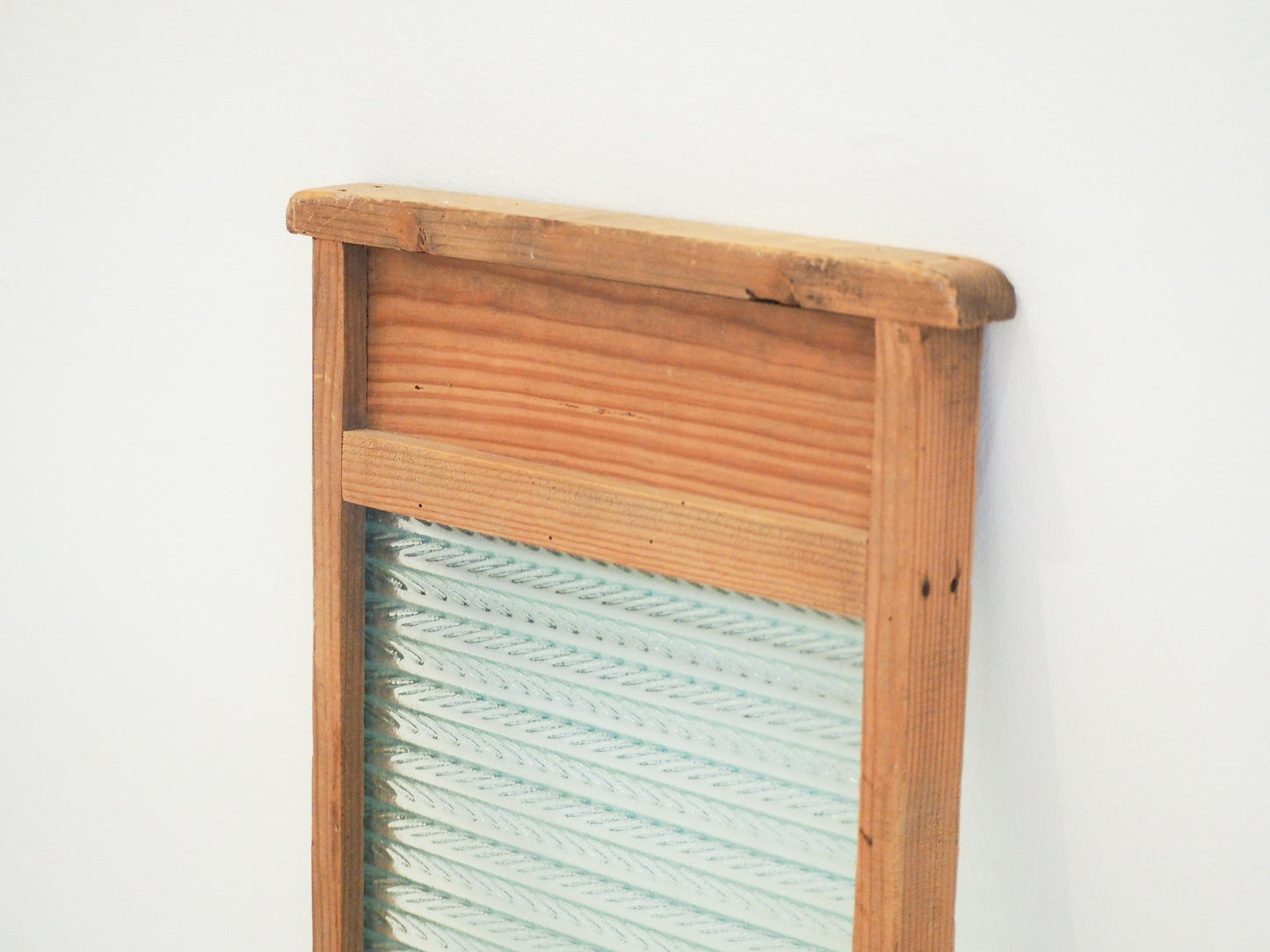 Characterful Vintage Glass & Pine Wood Country Farmhouse Washboard / Washstand