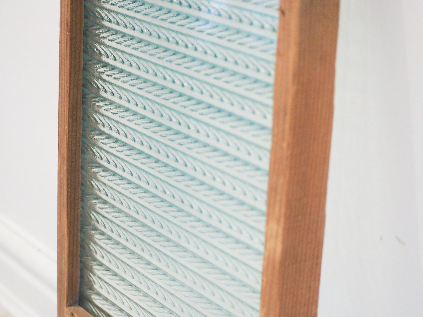 Characterful Vintage Glass & Pine Wood Country Farmhouse Washboard / Washstand