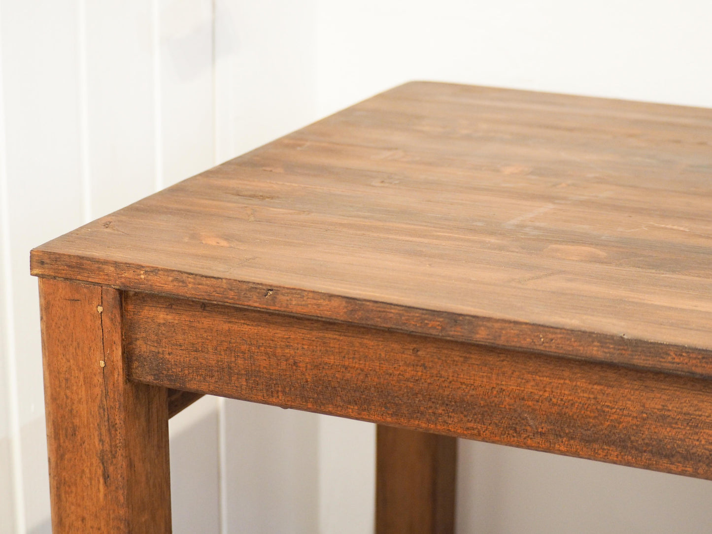Vintage Antique Beech Frame Pine Top Wooden Console Table / Original Printers Table