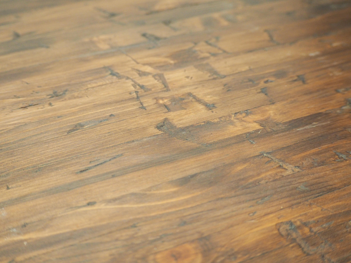 Vintage Antique Beech Frame Pine Top Wooden Console Table / Original Printers Table