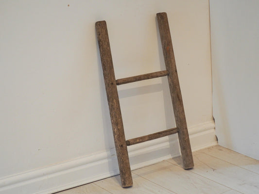 Vintage Small Rustic French Elm Wooden Ladder / Decorative Ladder / Towel Rail (Sold Individually)