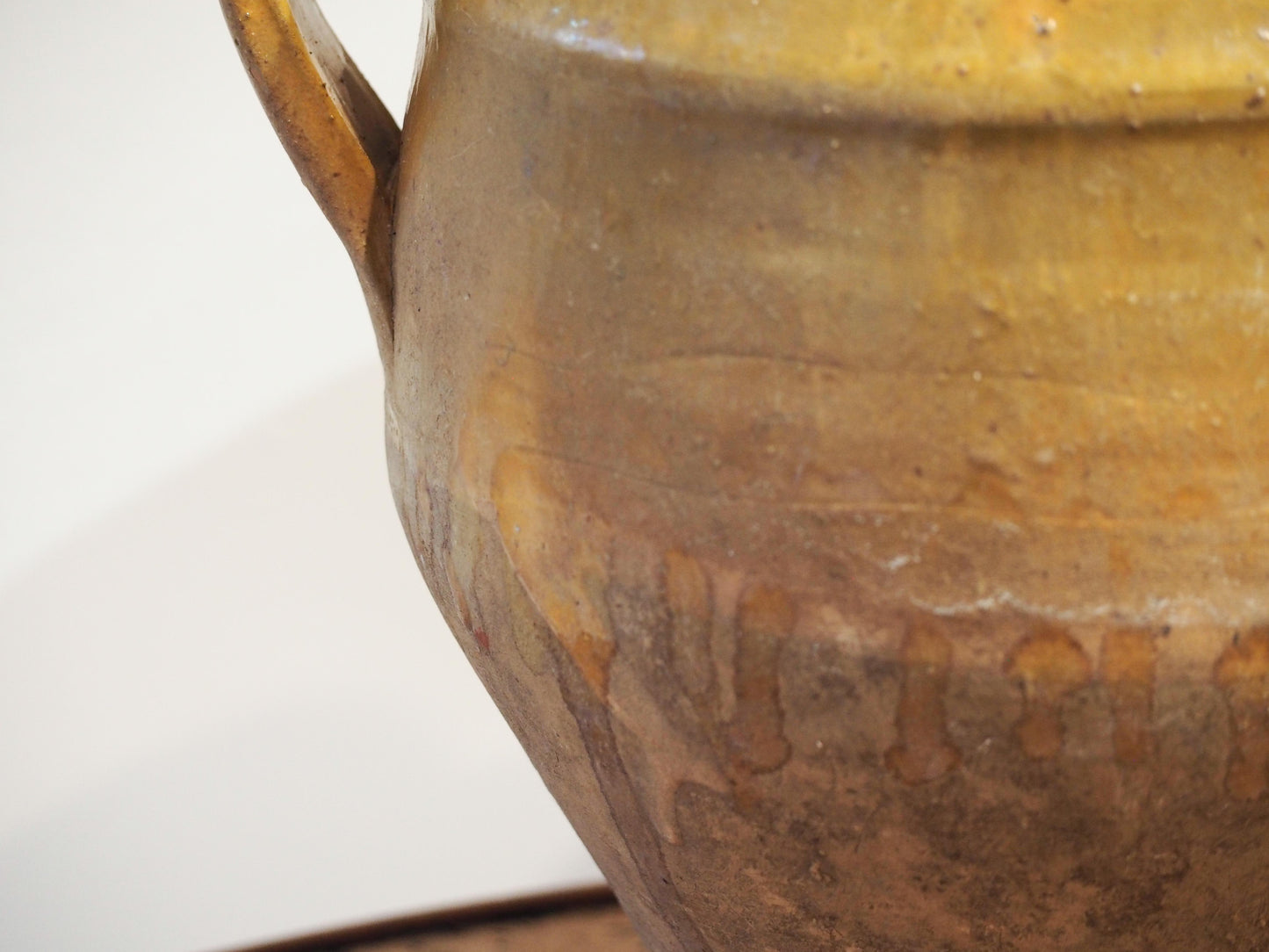 Vintage Antique French Yellow Glazed Confit Pot / Preservation Jar