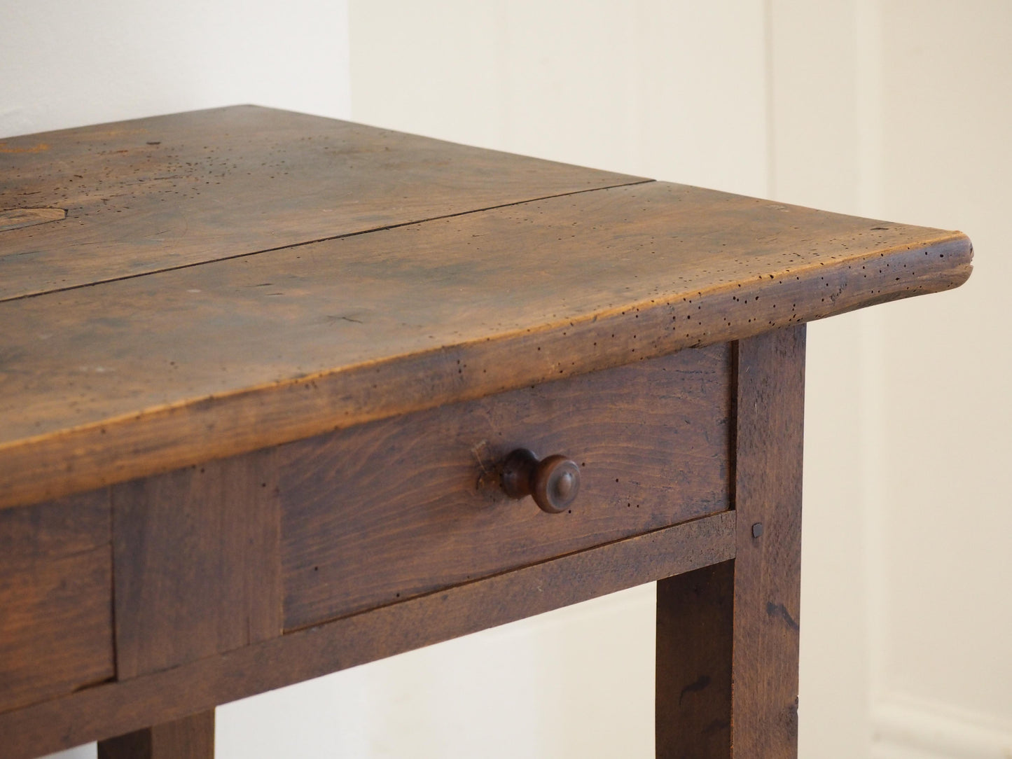 Antique Vintage 19th Century French Fruitwood Table with Drawers / Console Table / Desk