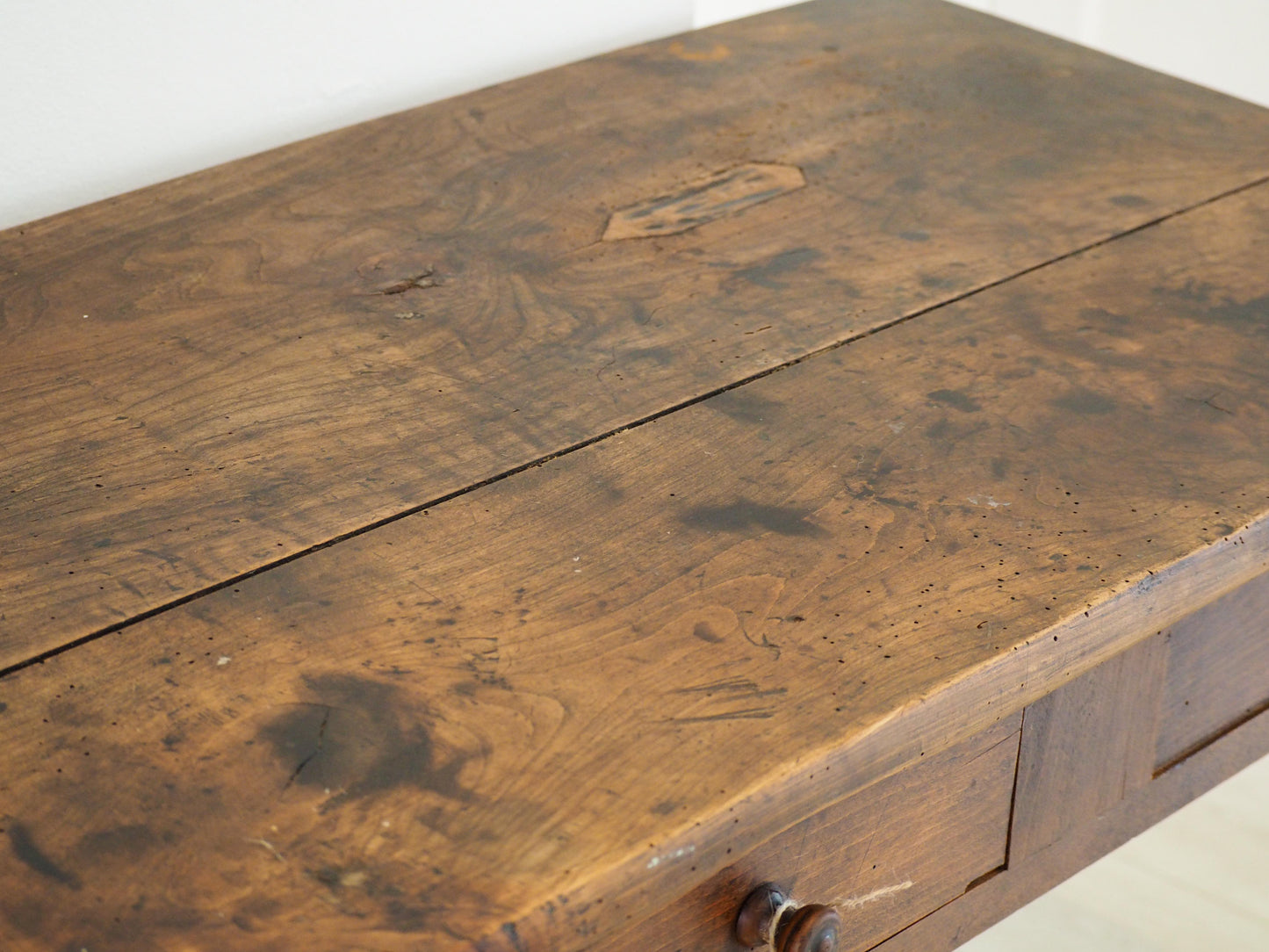 Antique Vintage 19th Century French Fruitwood Table with Drawers / Console Table / Desk