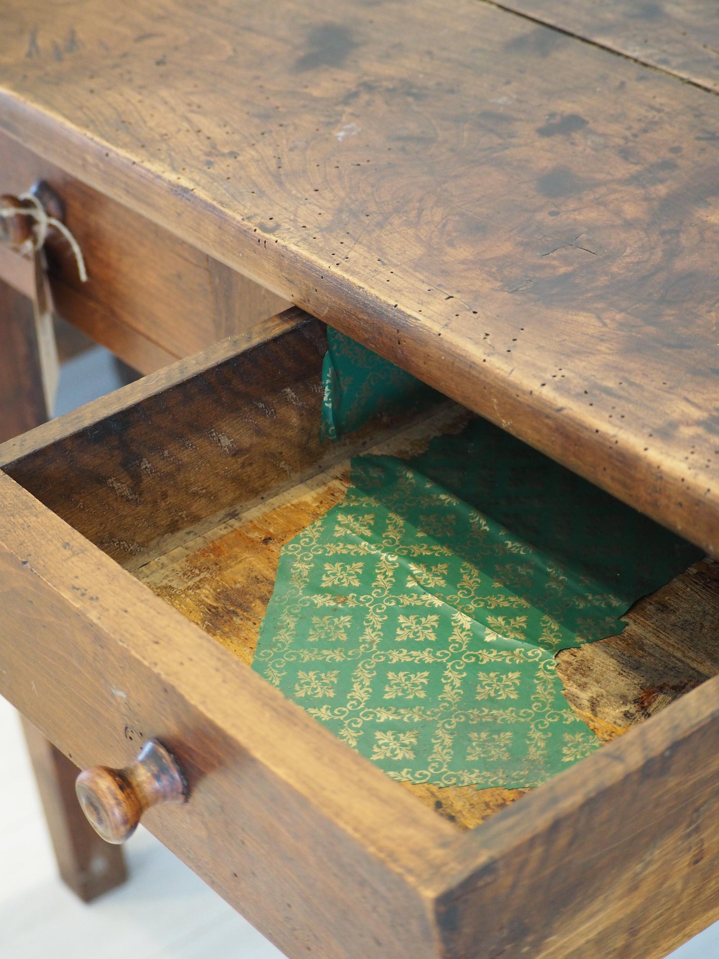 Antique Vintage 19th Century French Fruitwood Table with Drawers / Console Table / Desk
