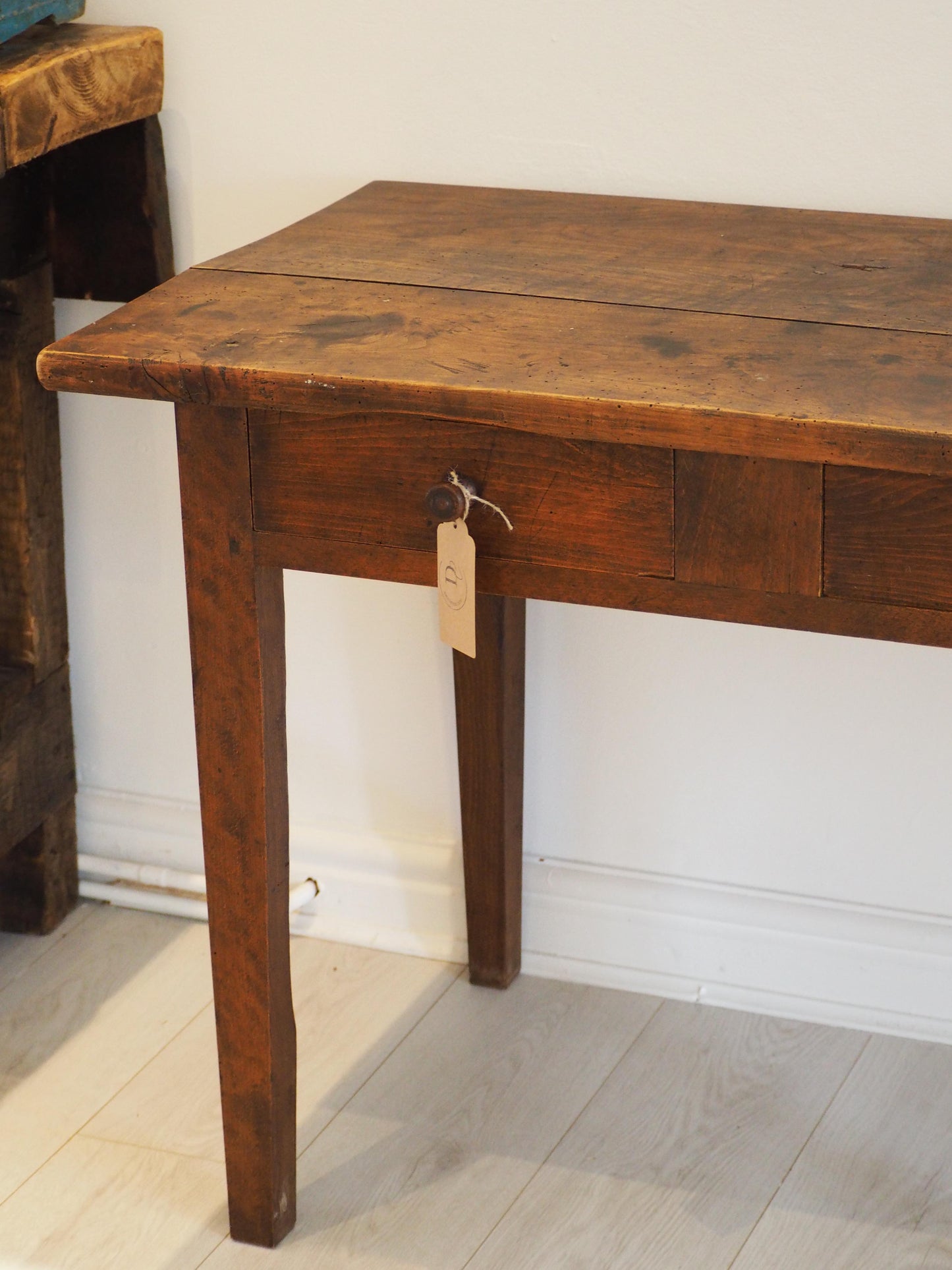 Antique Vintage 19th Century French Fruitwood Table with Drawers / Console Table / Desk
