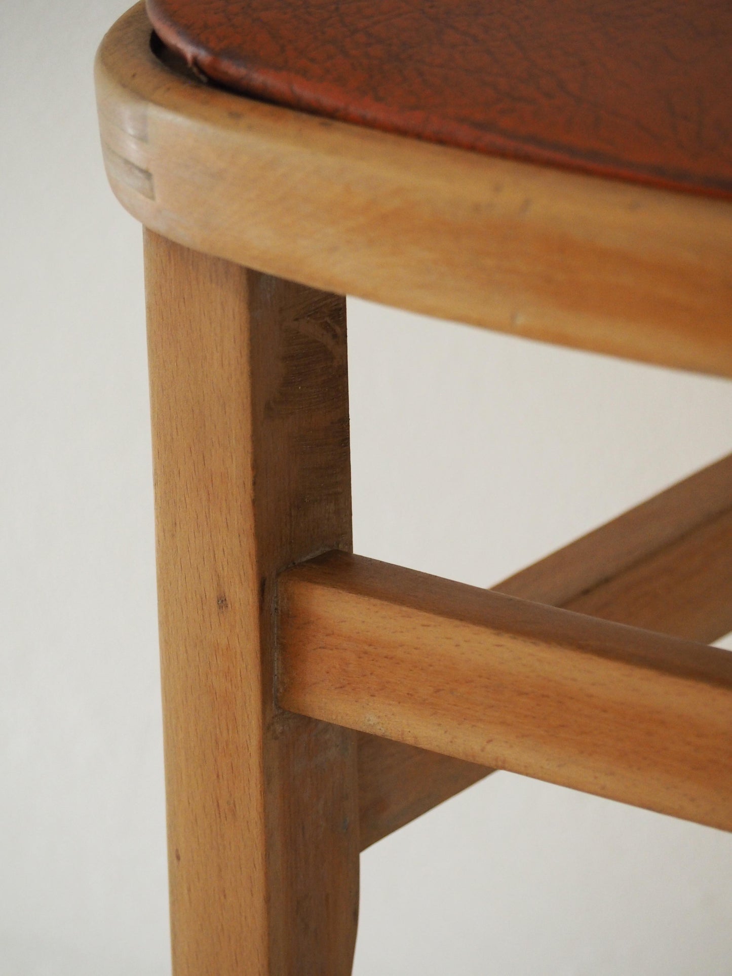 Vintage Mid-Century English Beech Wooden Stools with Colourful Seat Pads / Bar Stools / Seating (Sold Individually)