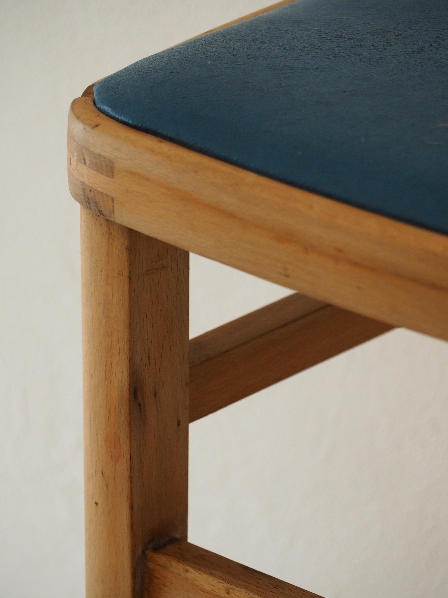 Vintage Mid-Century English Beech Wooden Stools with Colourful Seat Pads / Bar Stools / Seating (Sold Individually)