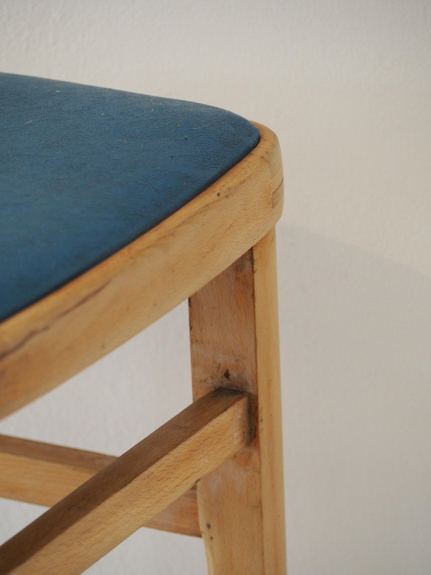 Vintage Mid-Century English Beech Wooden Stools with Colourful Seat Pads / Bar Stools / Seating (Sold Individually)