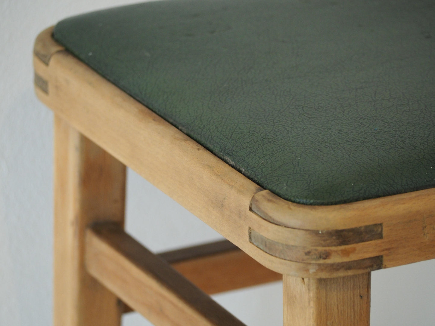 Vintage Mid-Century English Beech Wooden Stools with Colourful Seat Pads / Bar Stools / Seating (Sold Individually)