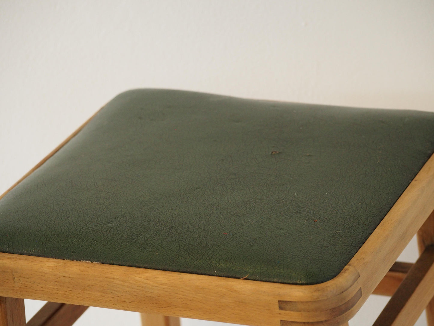 Vintage Mid-Century English Beech Wooden Stools with Colourful Seat Pads / Bar Stools / Seating (Sold Individually)