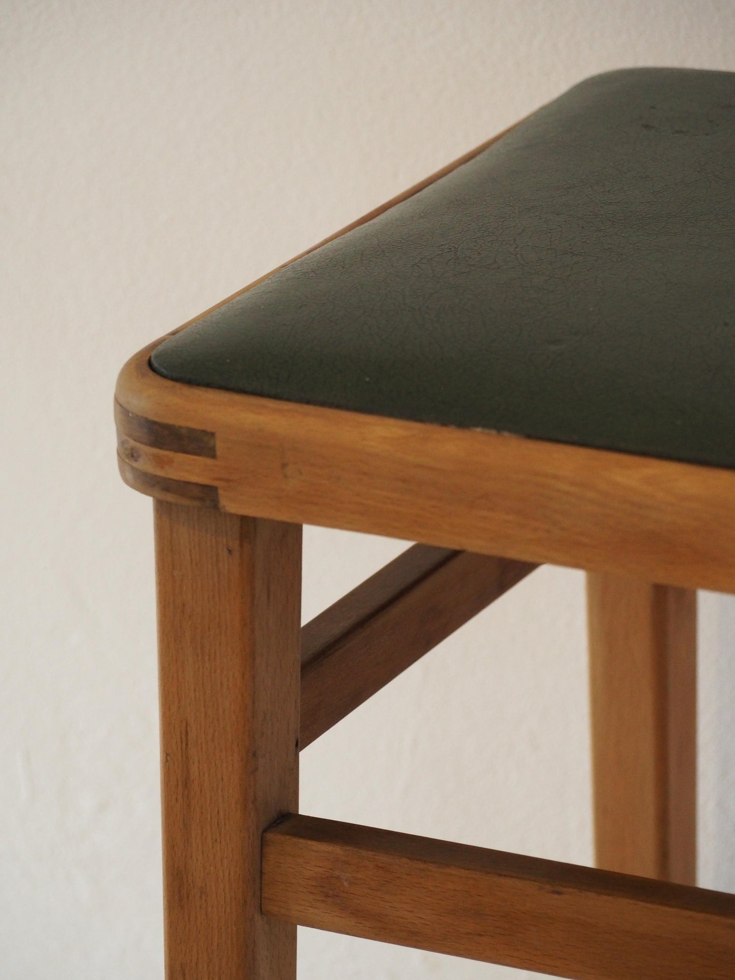 Vintage Mid-Century English Beech Wooden Stools with Colourful Seat Pads / Bar Stools / Seating (Sold Individually)