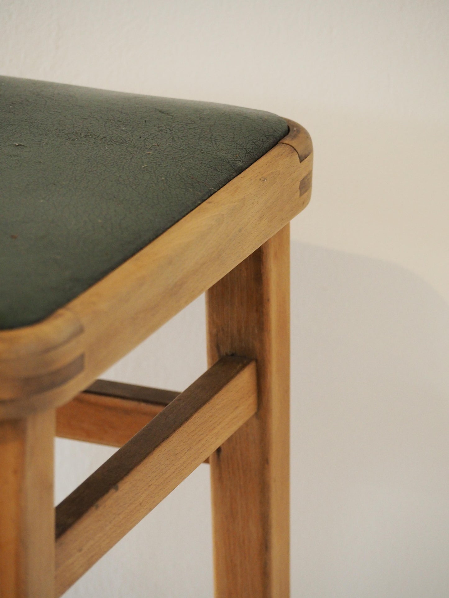 Vintage Mid-Century English Beech Wooden Stools with Colourful Seat Pads / Bar Stools / Seating (Sold Individually)