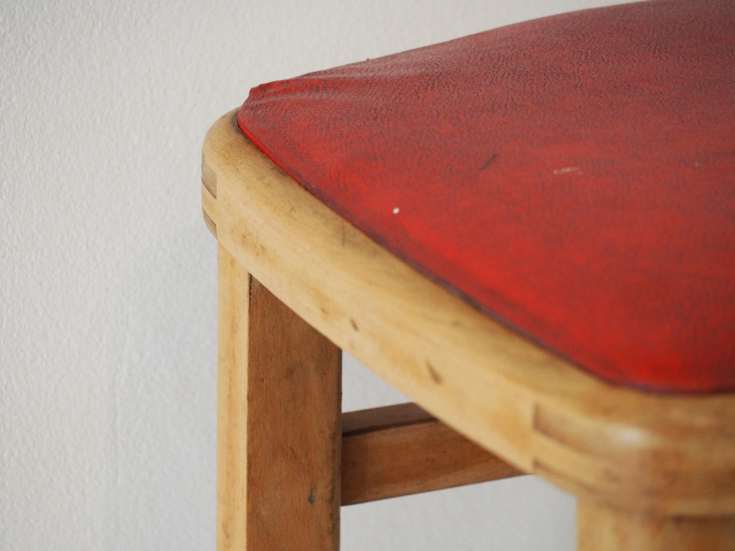 Vintage Mid-Century English Beech Wooden Stools with Colourful Seat Pads / Bar Stools / Seating (Sold Individually)