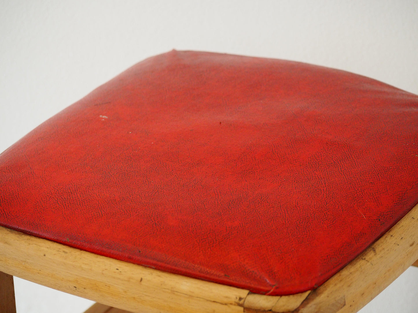 Vintage Mid-Century English Beech Wooden Stools with Colourful Seat Pads / Bar Stools / Seating (Sold Individually)