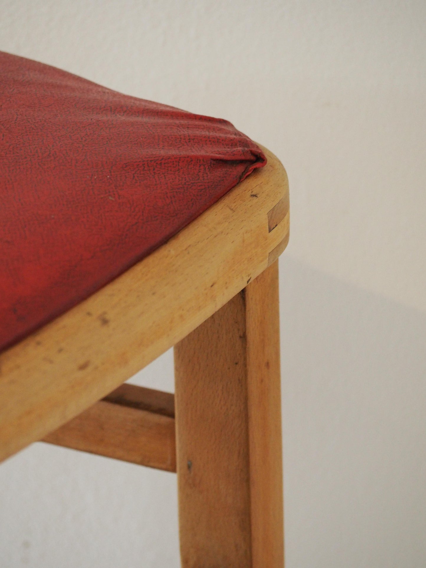 Vintage Mid-Century English Beech Wooden Stools with Colourful Seat Pads / Bar Stools / Seating (Sold Individually)