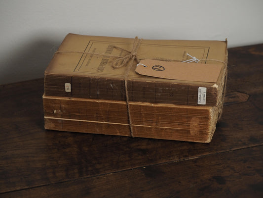 Bundle of Old Vintage French Paper Back Books / Rustic Decorative Book
