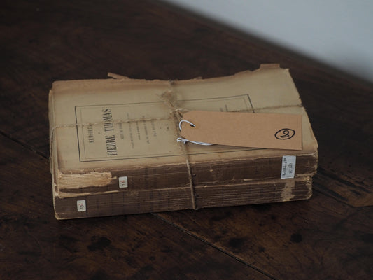 Bundle of Old Vintage French Paper Back Books / Rustic Decorative Book