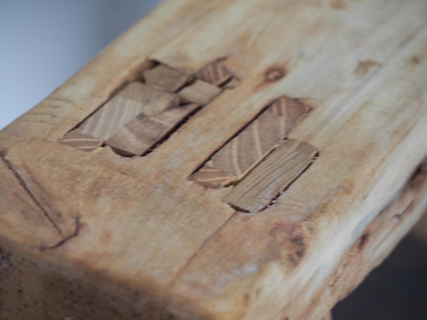 Antique Vintage Small Elm Rustic Wooden Farmhouse Stool / Milking Stool