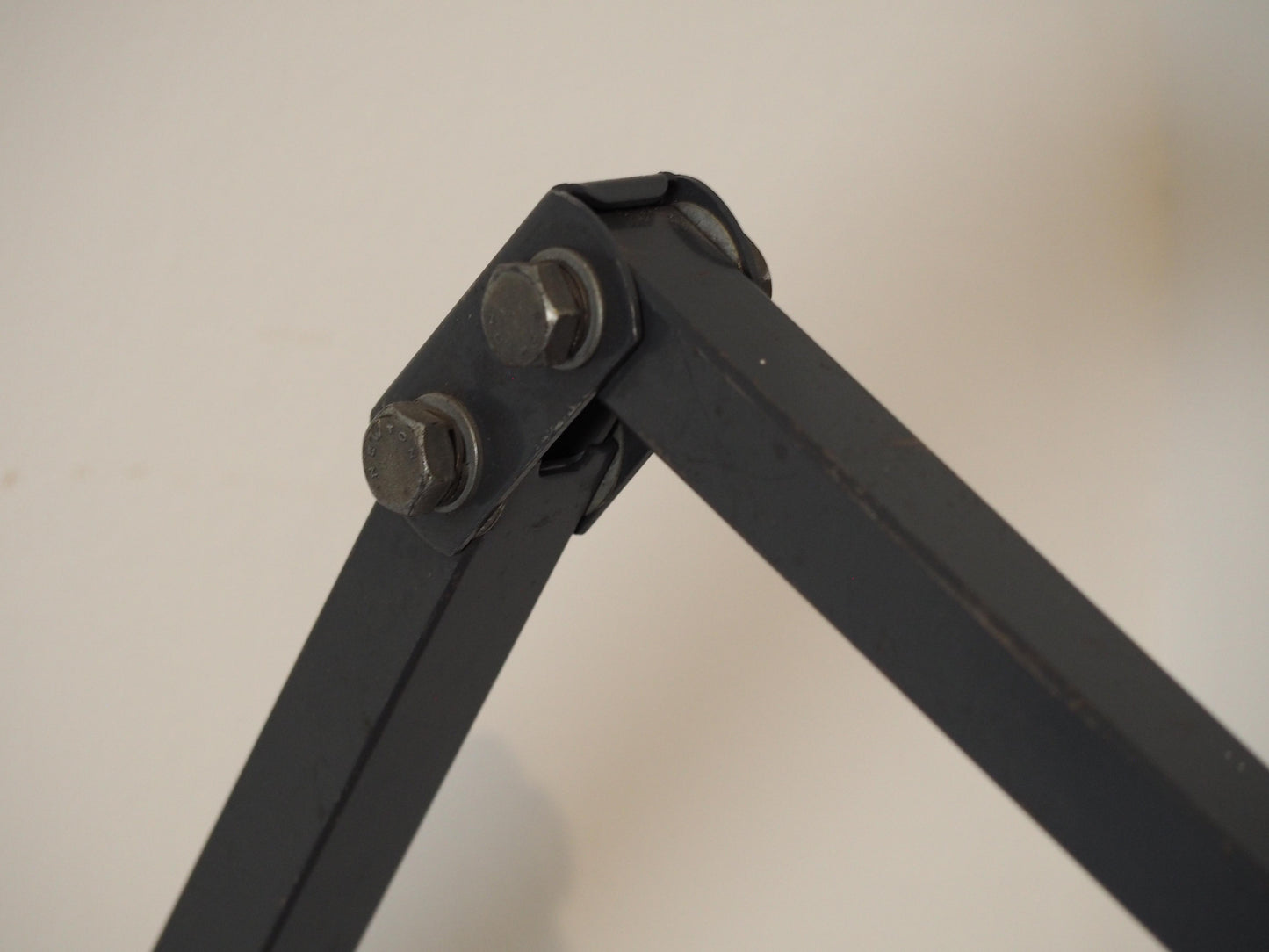 Vintage Black Industrial 'MEM' Angle-Poise Style Lamp on Solid Wooden Base