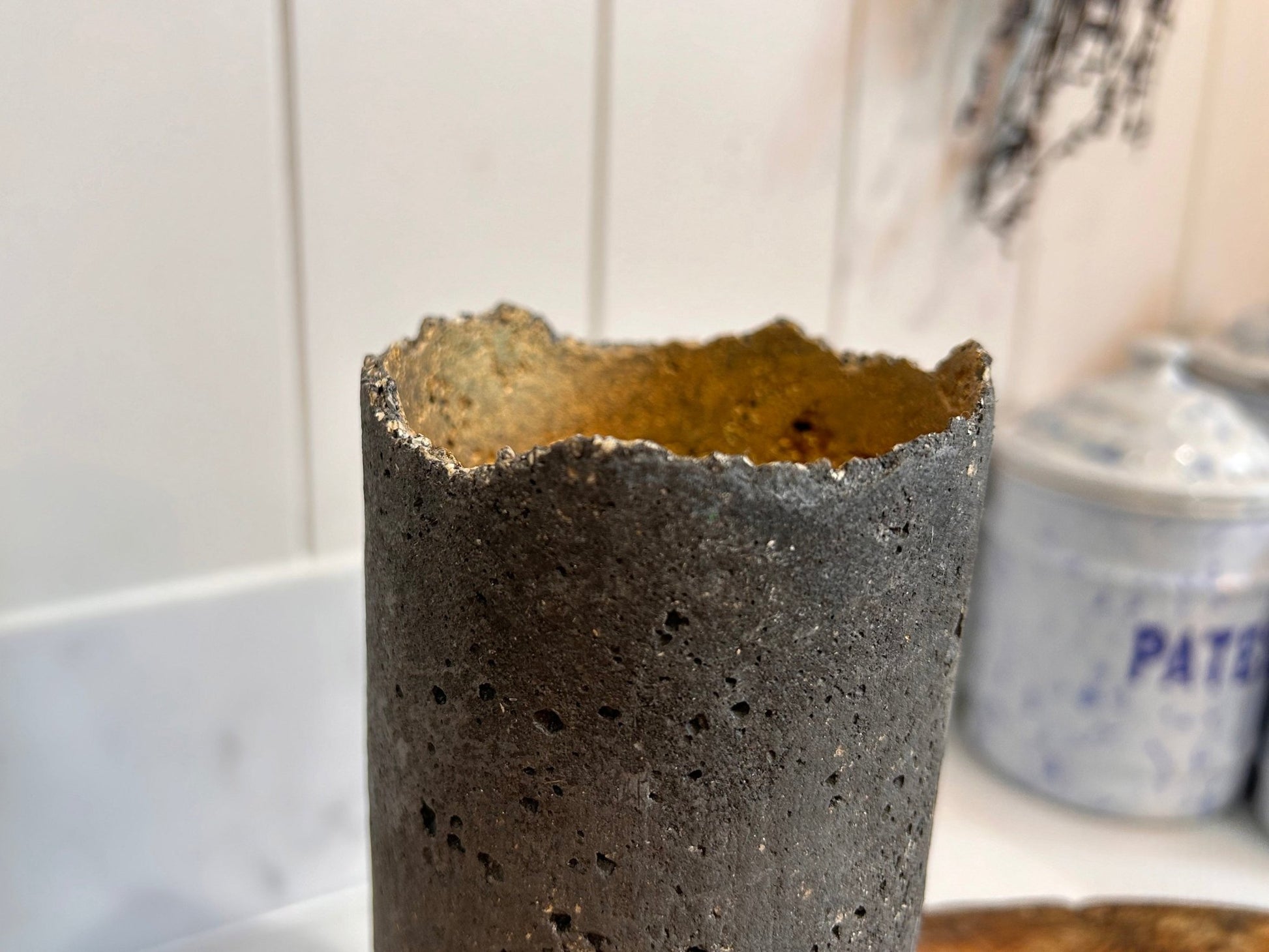 Black Cement Handmade Concrete CandleholderDust CollectorsDust Collectors