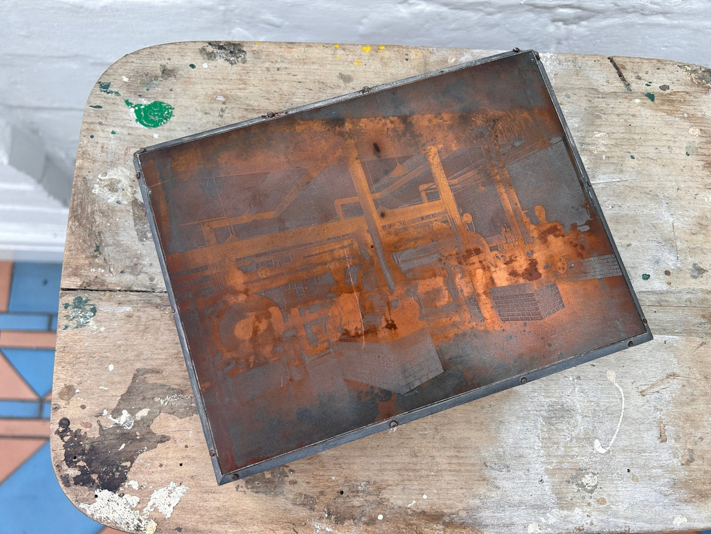 Rare Vintage Antique Letterpress Printing Block Copper & WoodDust CollectorsDust Collectors
