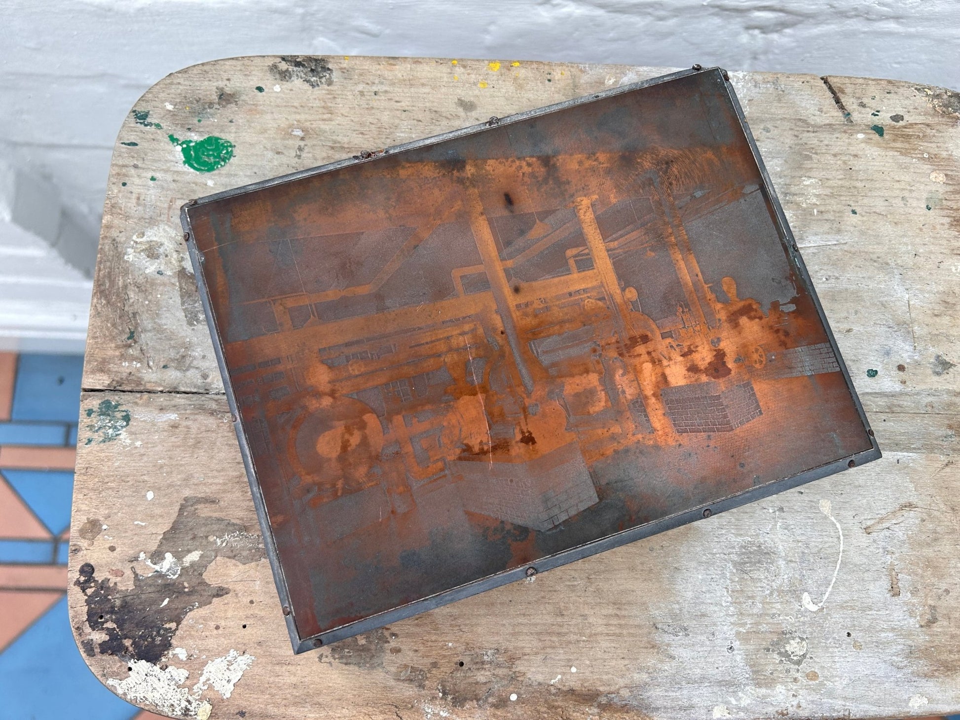 Rare Vintage Antique Letterpress Printing Block Copper & WoodDust CollectorsDust Collectors