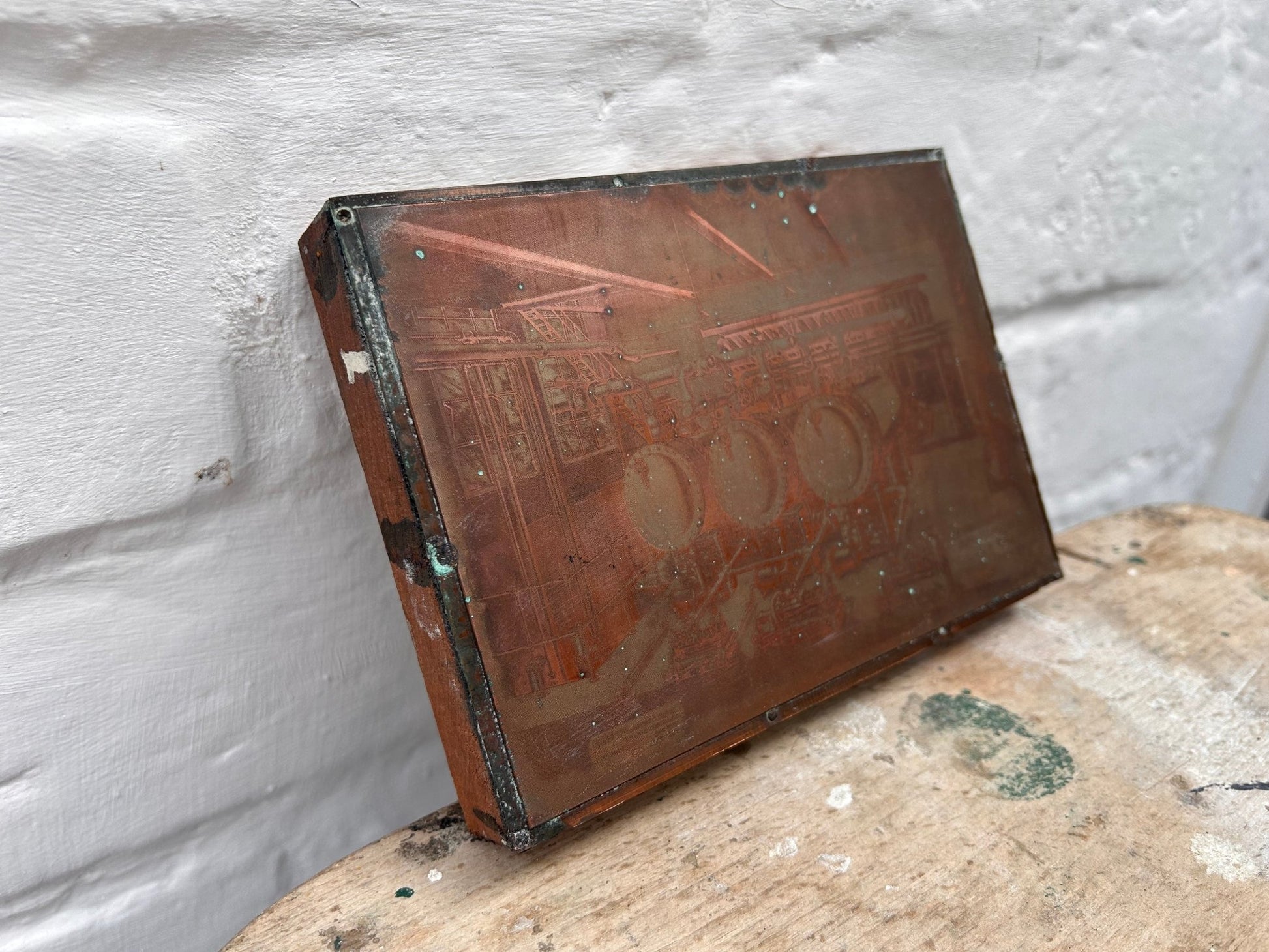 Rare Vintage Antique Letterpress Printing Block Copper & WoodDust CollectorsDust Collectors