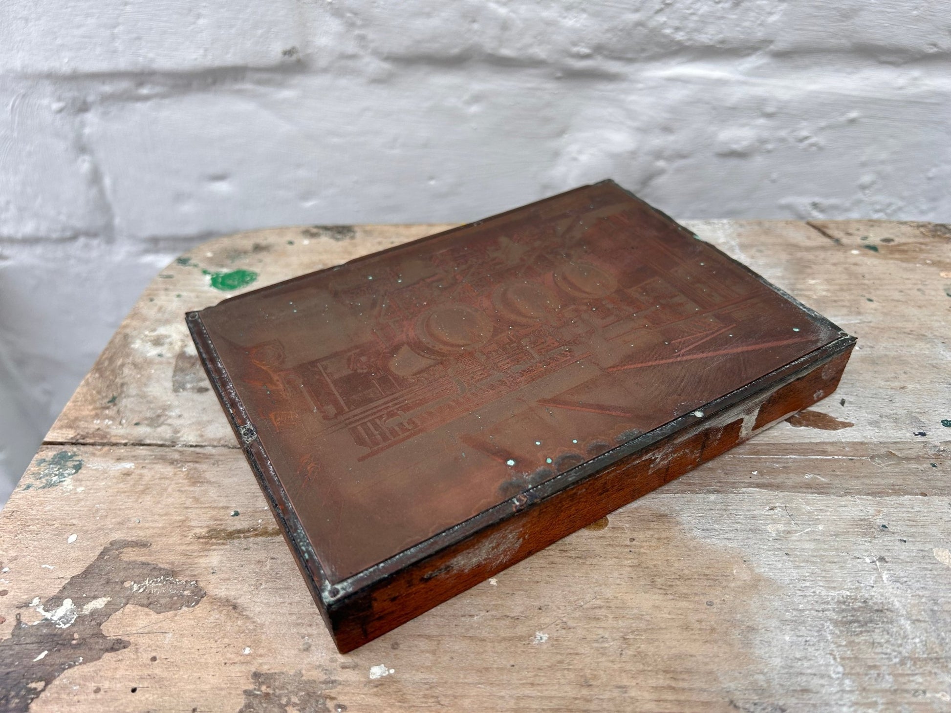 Rare Vintage Antique Letterpress Printing Block Copper & WoodDust CollectorsDust Collectors