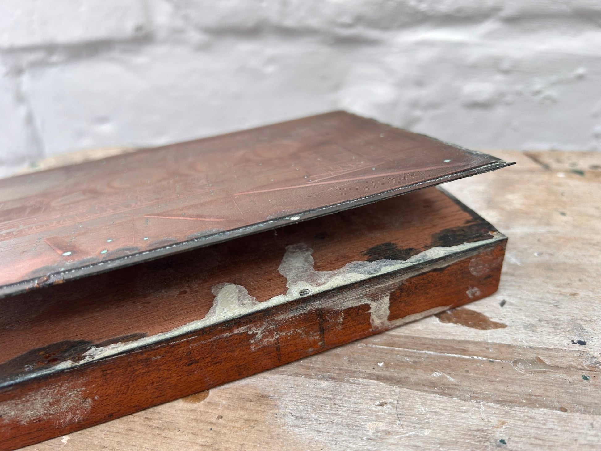 Rare Vintage Antique Letterpress Printing Block Copper & WoodDust CollectorsDust Collectors