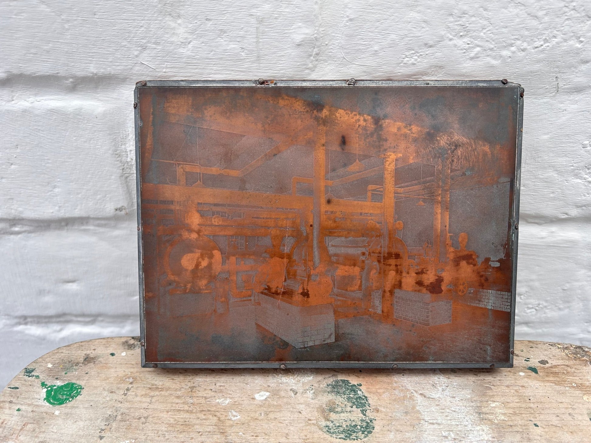 Rare Vintage Antique Letterpress Printing Block Copper & WoodDust CollectorsDust Collectors