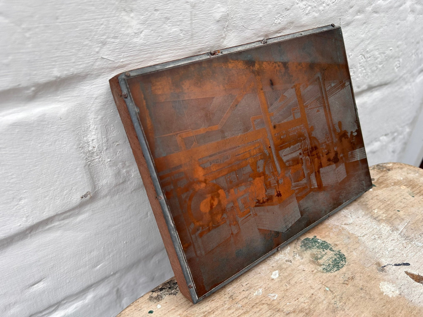 Rare Vintage Antique Letterpress Printing Block Copper & WoodDust CollectorsDust Collectors