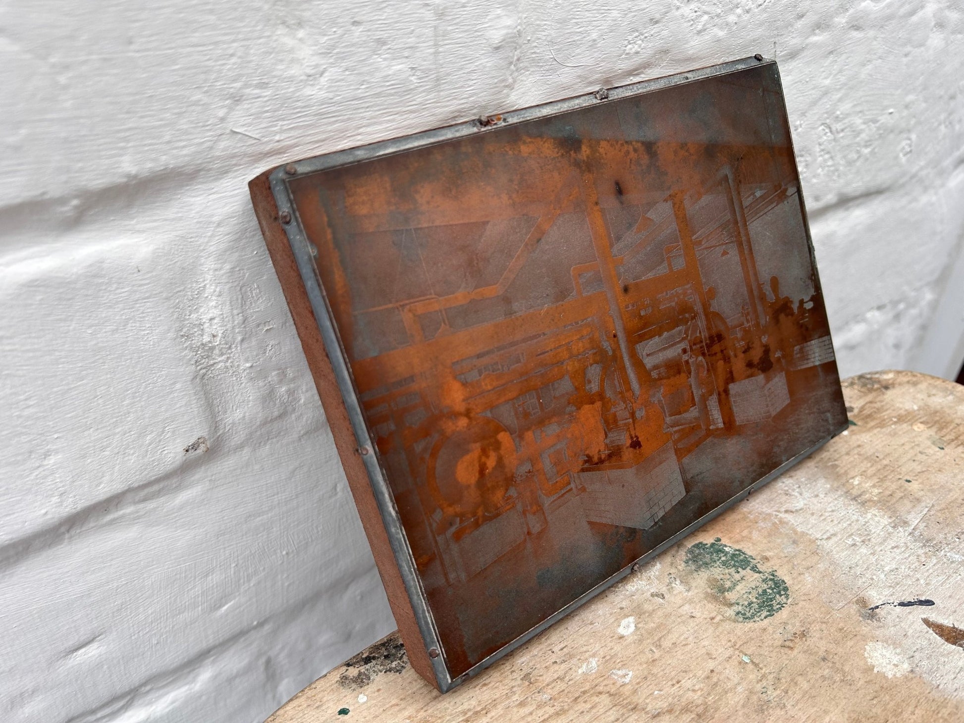 Rare Vintage Antique Letterpress Printing Block Copper & WoodDust CollectorsDust Collectors