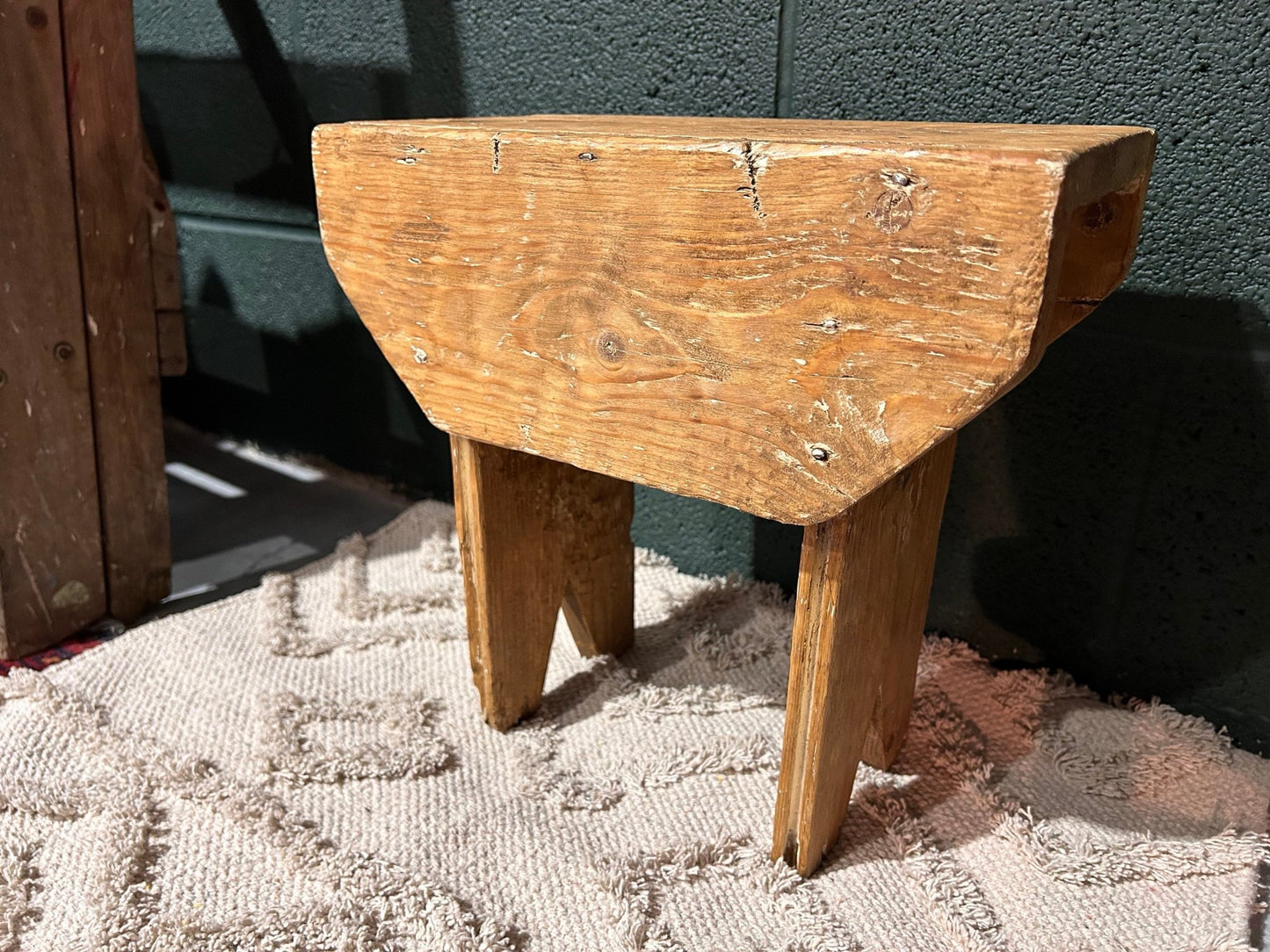 Tall Vintage Farmhouse Wooden StoolDust CollectorsDust Collectors