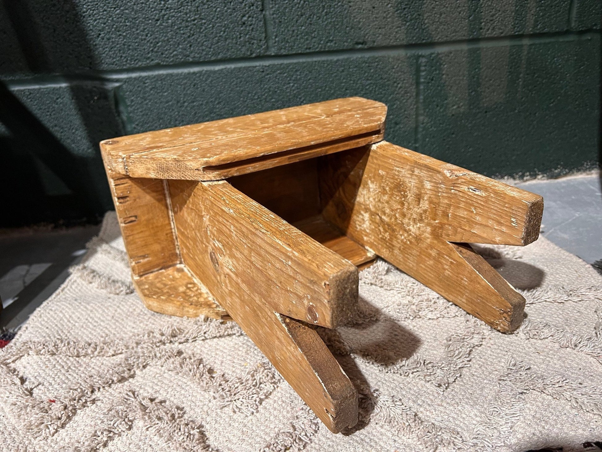 Tall Vintage Farmhouse Wooden StoolDust CollectorsDust Collectors