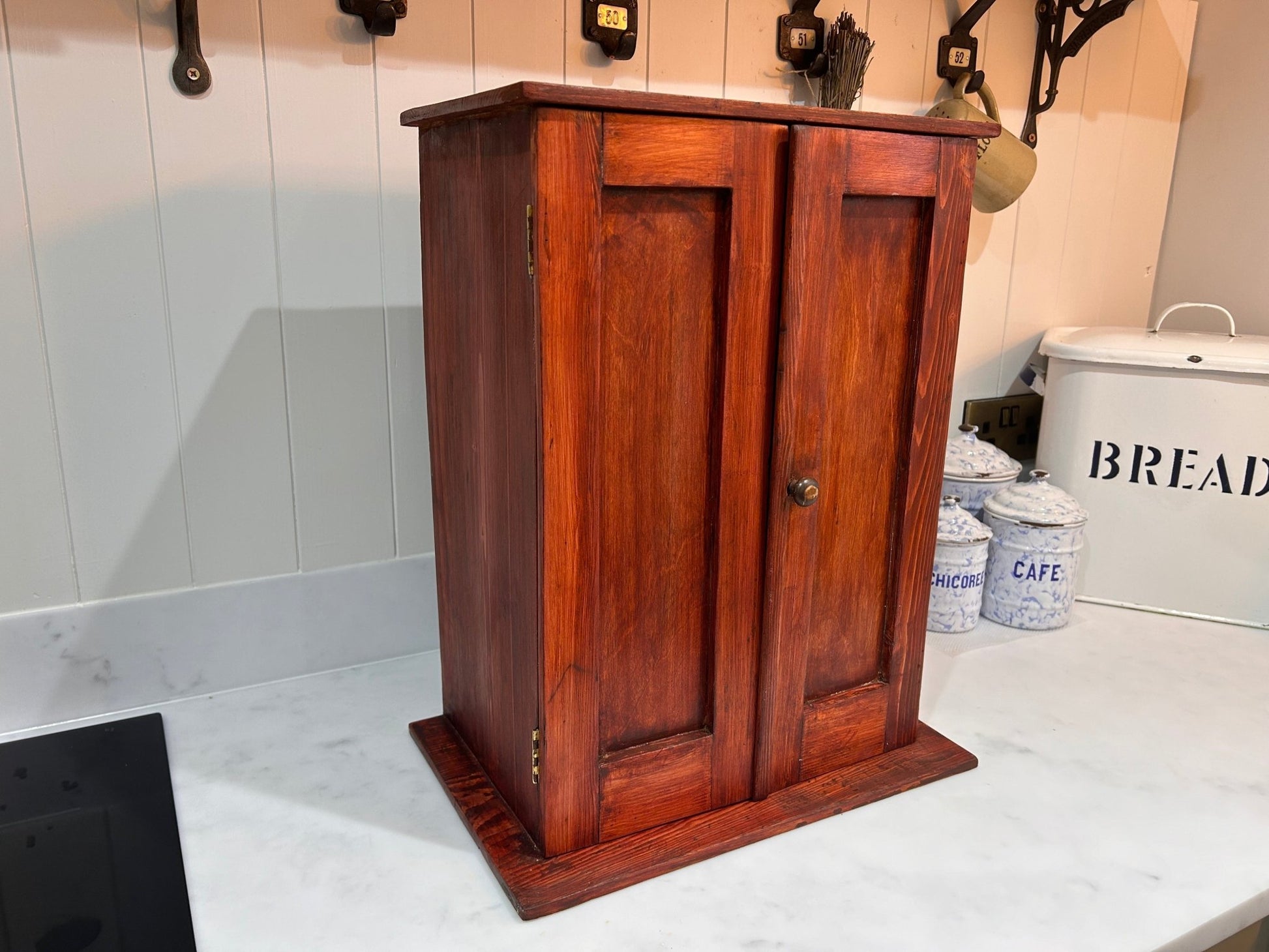 Vintage Stained Pine Apprentice Style Toolmakers Wooden ChestDust CollectorsDust Collectors